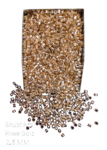2.5mm Shubhkari Rose Gold Glass Beads
