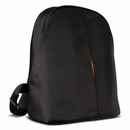 Black Plain Laptop Backpack - Design: Customized