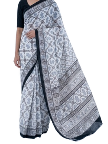Soft Georgette Sarees - Color: Black & White