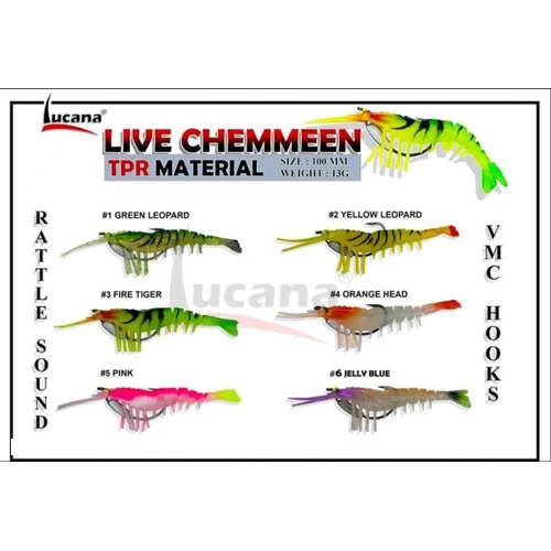 Lucana Shrimp Live Chemmeen Vmc Fishing Lure - Color: Various