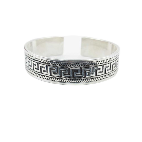 Mens Casting Adjustable Cnc Pattern Pure Silver Kada 70Gm - Gender: Unisex