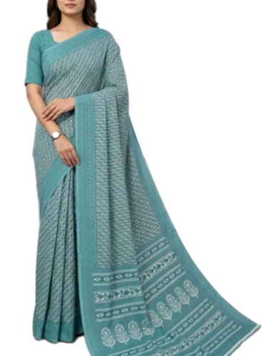 Pure Crepe Sarees - Color: Dusty Green