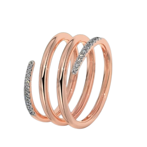 Cz Diamond Spring Design Ring