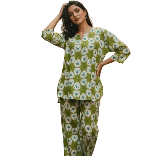Green Printed Co Ord Set