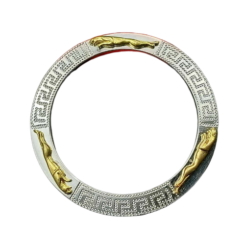 Heavy Design Cnc Pattern Punjabi Silver Jaguar Sikh Kada For Men 100Gm - Gender: Unisex