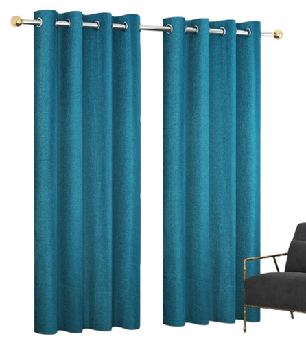 Jute Blend Eyelet Curtain - Color: Turquoise