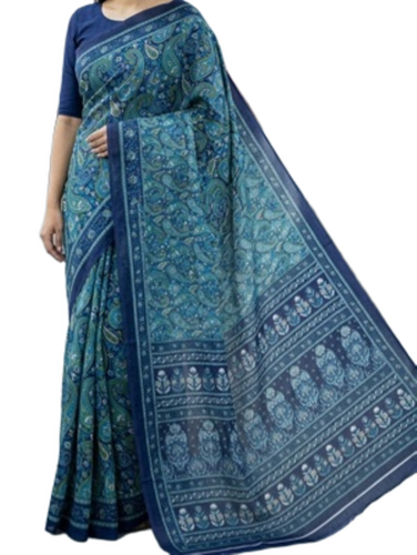 Printed Sarees For Daily Use - Color: Navy Blue