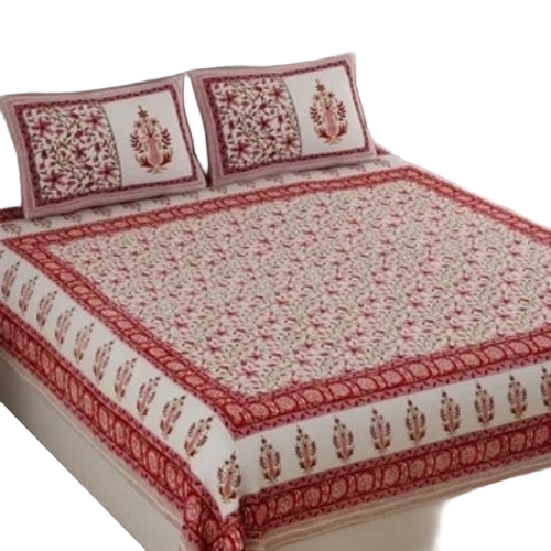 Cotton Hand Block Printed Bed Sheet