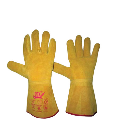 Yellow Reversible Leather Gloves - Size: 14