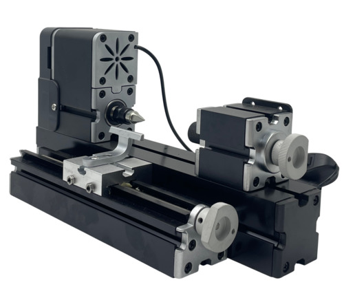 All-Metal Miniature Wood Turning Lathe Machine - Color: Black