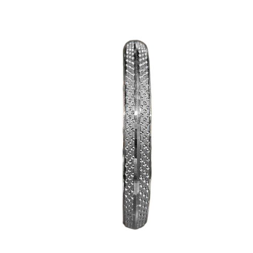 Fancy V Shape Dotted Silver Kada For Men 30 Gm - Jewelry Type: Bangles