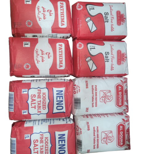 Triple Refined Free Flow Iodised Salt Packed In 1Kg Paper Pouch - Color: White