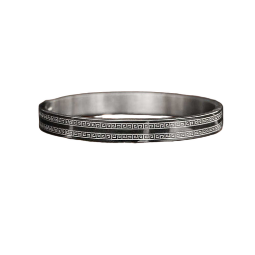 Double Sided Versace Design Highway Pure Silver Kada 50Gm - Gender: Unisex