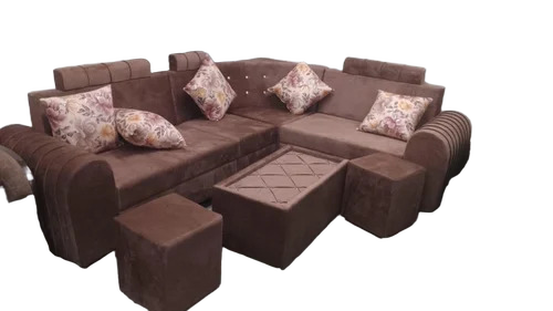 Designer Wooden L Shape Sofa Set
