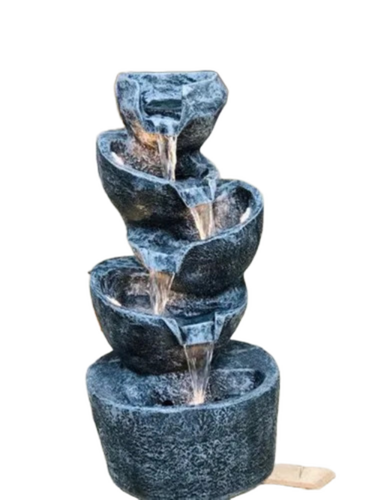 Dhanwanti Fiber Step Indoor Fountain With Led Light For Home And Garden Decor - Color: All