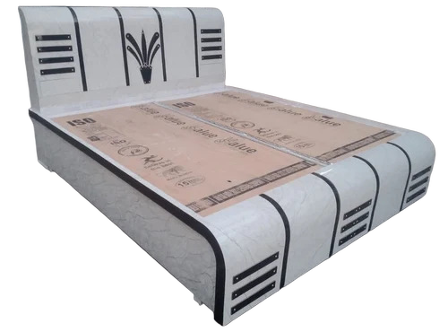 Off White Wooden Double Bed