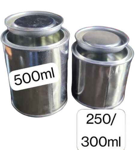 Metal Round Tin Container - Color: Silver