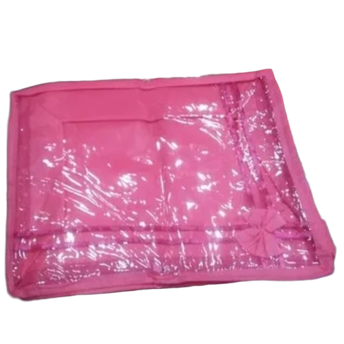 Zip Closure Pink Saree Cover