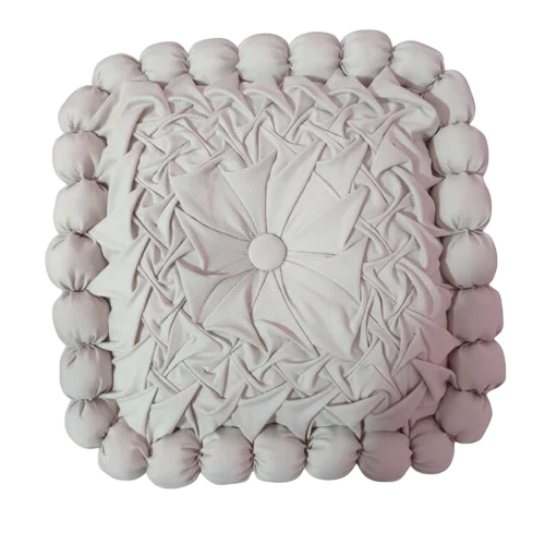 Bubble Border Flower Knot Cushion - Color: All