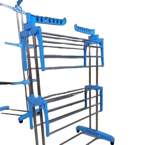 Cloth Dryer Stand - Color: Silver And Blue