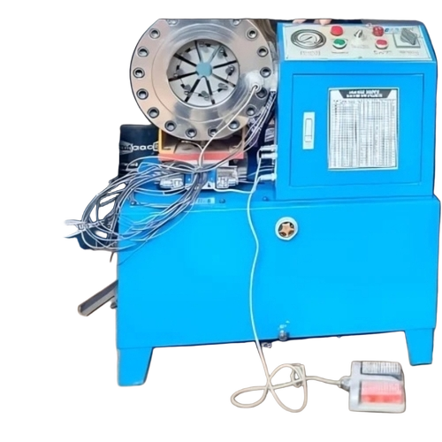 Hydraulic Horizontal Pipe Hose Crimping Machine - Color: Blue