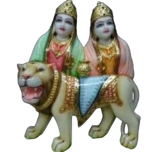 Marble Chamunda Mata Devi - Color: Multi Color