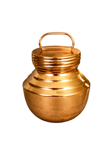 Copper Gangajali With Lid - Color: Golden