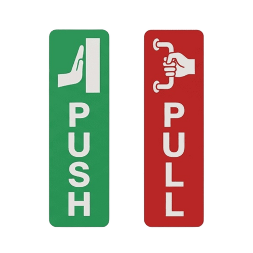 Push Pull Stickers For Glass Doors - Size: Standard 3 5 Inch