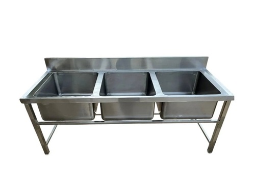 Stainless Steel Three Sink Unit