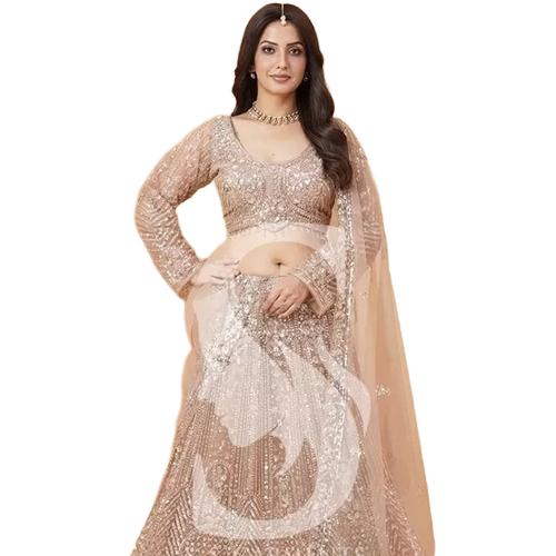 Umbrella Style Net Engagement Lehenga - Color: Comes In Various Sizes