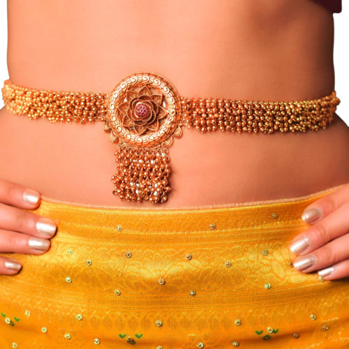 Gold Waist Belt For Saree - Design: Yes