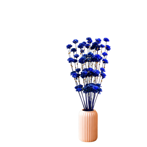 Tecksoi Blue Coco Belle with Golden Moti Sola Wood Flower Sticks