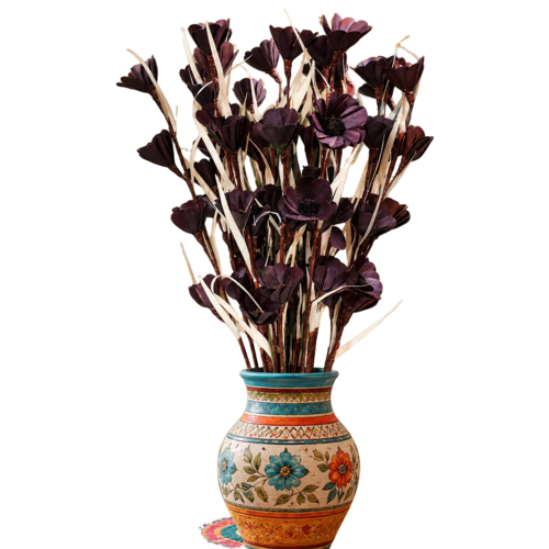 Tecksoi Brown Palm Daisy Flower Sticks - Color: Natural