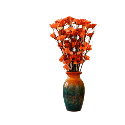 Tecksoi Orange Palm Daisy Flower Sticks - Color: Natural