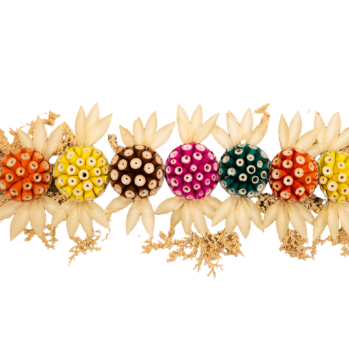 Tecksoi Palm Bloom Toran Natural Sola Wood Flowers Door Toran - Weather Resistance: No