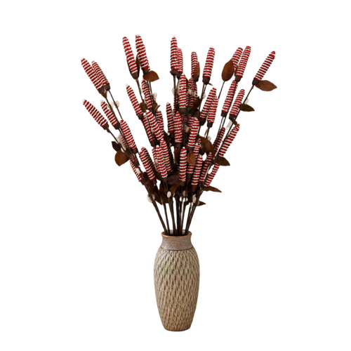 Tecksoi Palm Leaf Chain Pine Dry Flower Sticks - Color: Mix
