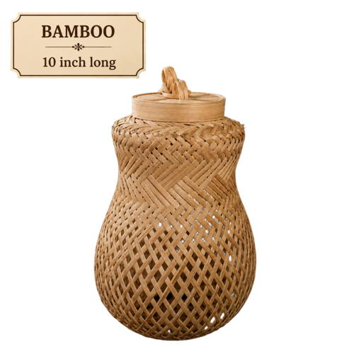 Tecksoi Rustic Bamboo Lantern Pendant Light