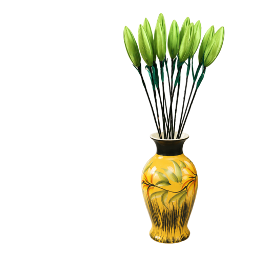 Tecksoi Silk Lotus Buds Green Flower Sticks