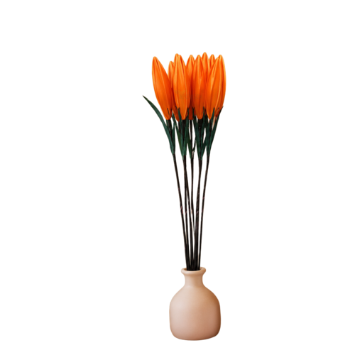 Tecksoi Silk Lotus Buds Mustard Yellow Flower Sticks