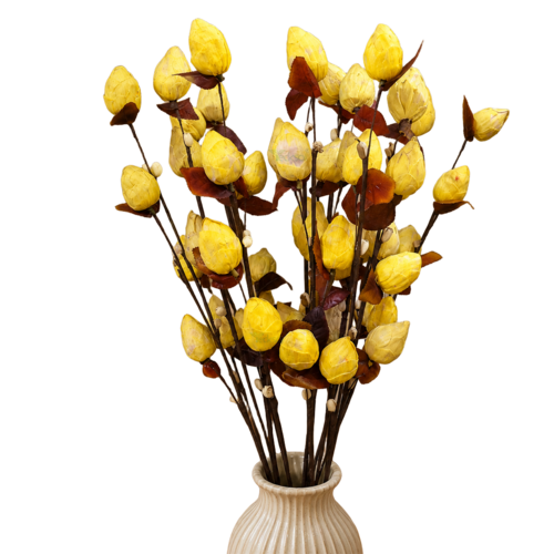 Tecksoi Yellow Lotus Buds Sola Wood Flower Sticks - Shelf Life: 2 Years
