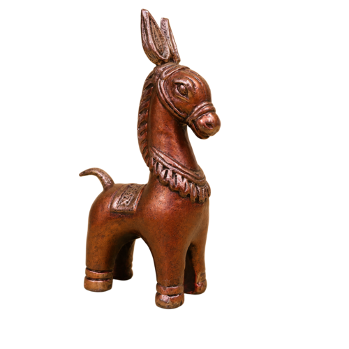 Tecksoi Galloping Clay Horse Terracotta Art For Decor - Design Type: Folk Airt
