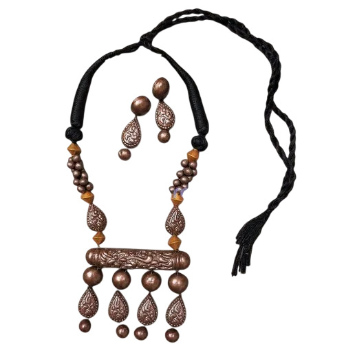 T14 Terracotta Necklace Set - Color: Multicolor