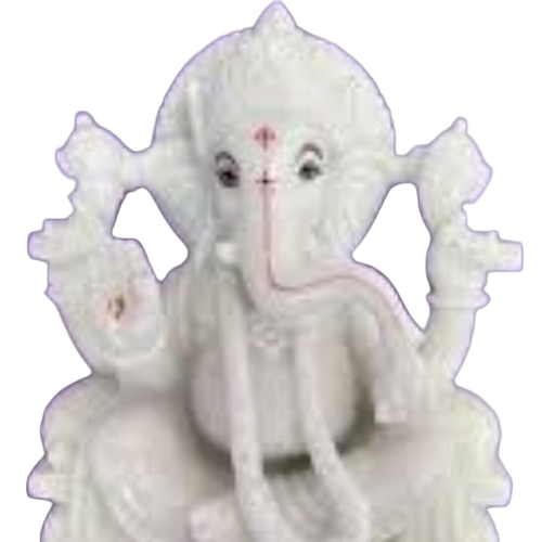 Marble Ganesha Statue - Color: White