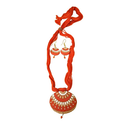 Handmade Terracotta Jewellery - Color: Orange