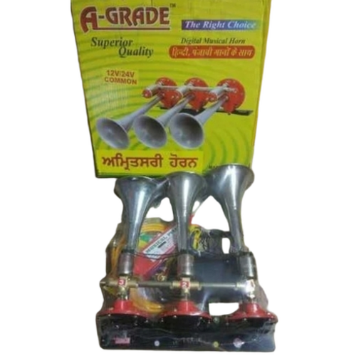 3 Pipe Air Pressure 12V Horn - Material: Aluminum