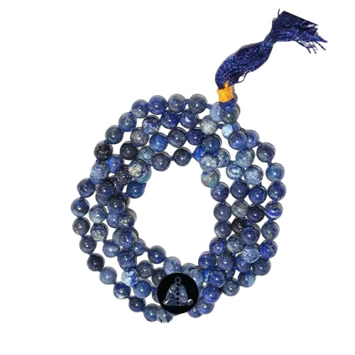 Prayosha Crystals Sodalite Beads Japa Mala - Beads Colour: Blue