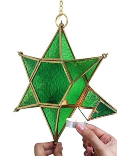 Green Star Hanging Candle Holder - Capacity: 1000