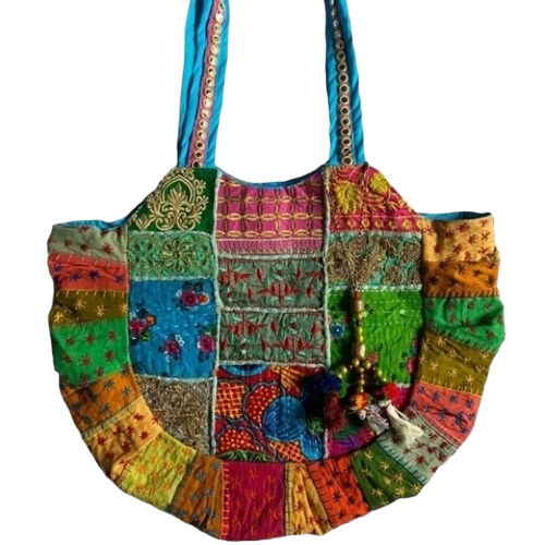 Cotton Embroidered Sitara Patchwork Hand Bag