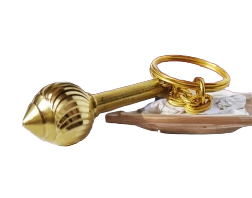 Brass Gada Keychain - Color: Golden