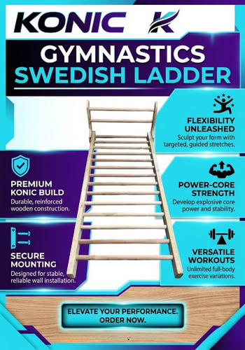 Durable Gymnastics Swedish Ladder - Material: Wood